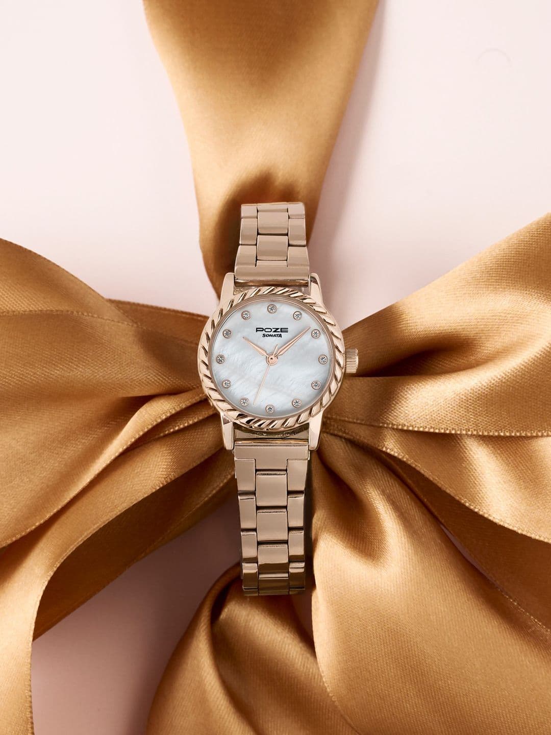 Sonata Women Poze 8 Quartz Analog MOP White Dial Watch - SP80177WM01W - view 1