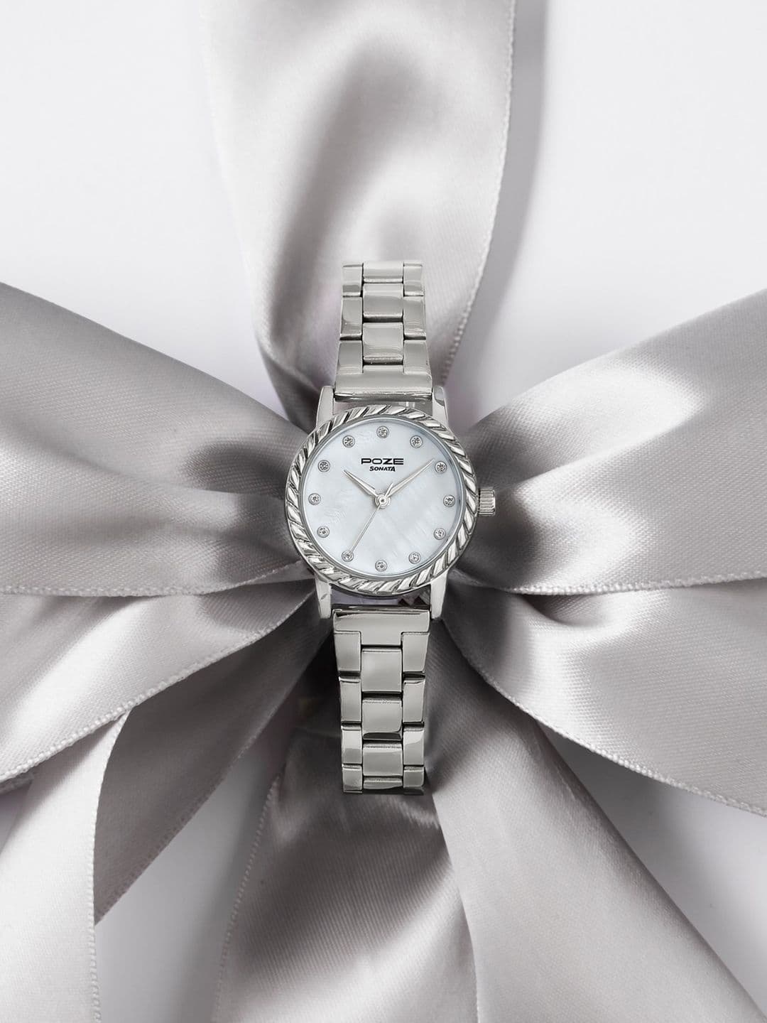 Sonata Women Poze 8 Quartz Analog MOP White Dial Watch - SP80177SM01W - view 1