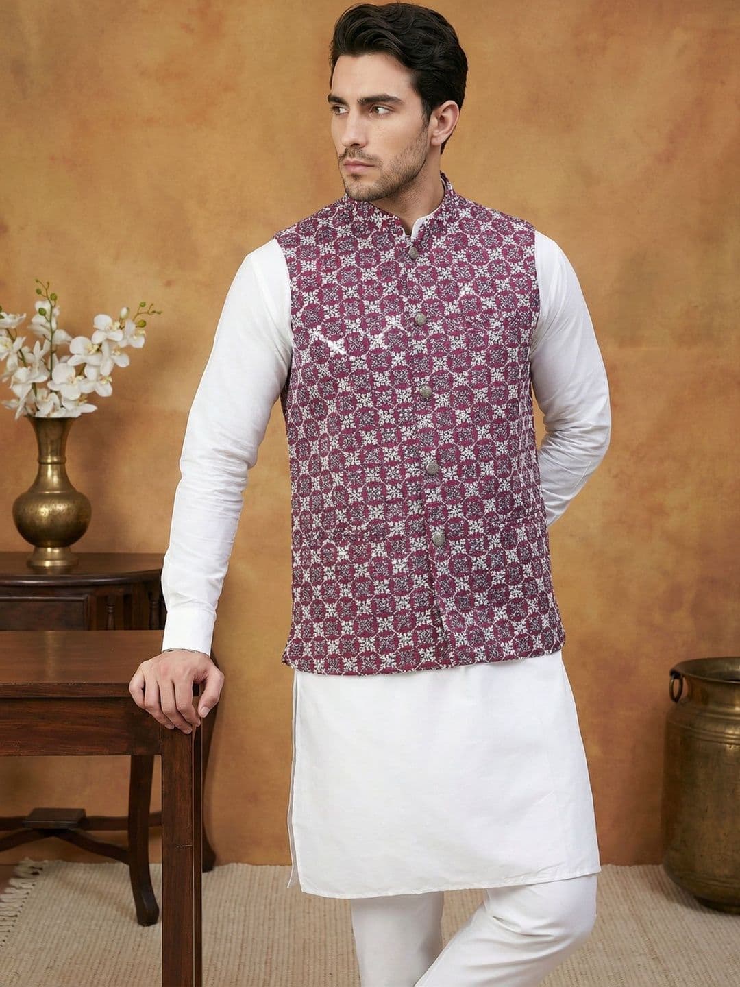 Jompers Embroidered Nehru Jackets - view 1