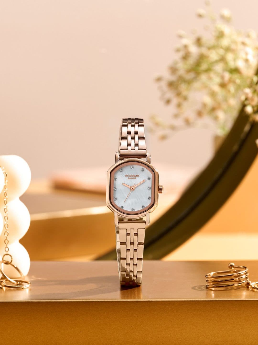 Sonata Women Poze 8 Quartz Analog MOP-White Dial Watch - SP80161WM01W - view 1