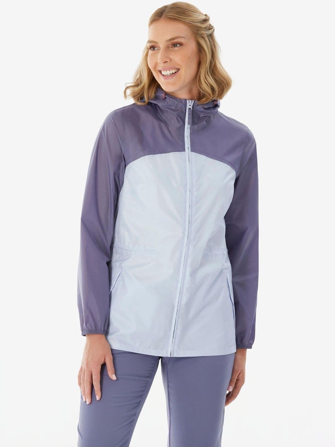 Decathlon Quechua - Women Purple Blue Full Zip Waterproof Hiking Jackets - view 1