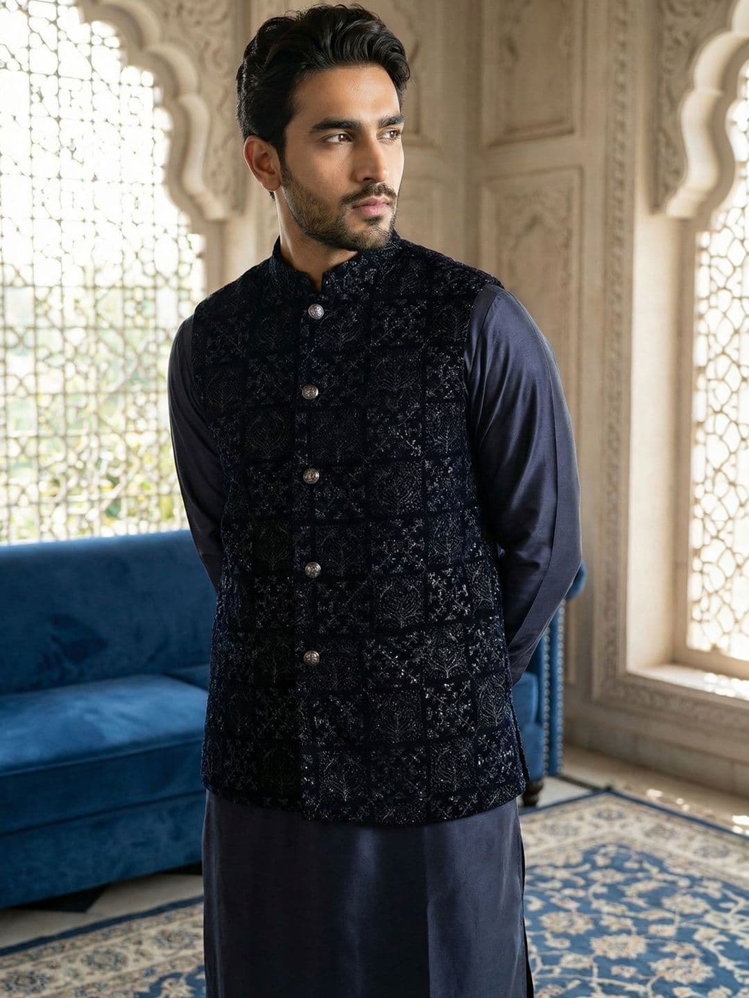 Jompers Embroidered Nehru Jackets - view 1