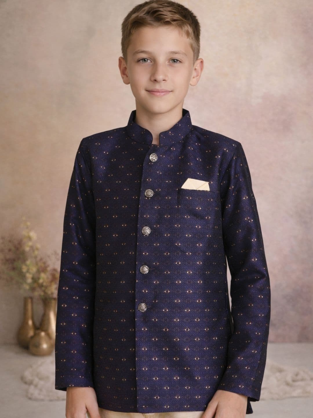 BAESD Brocade Mandarin Collar Sherwani - view 1