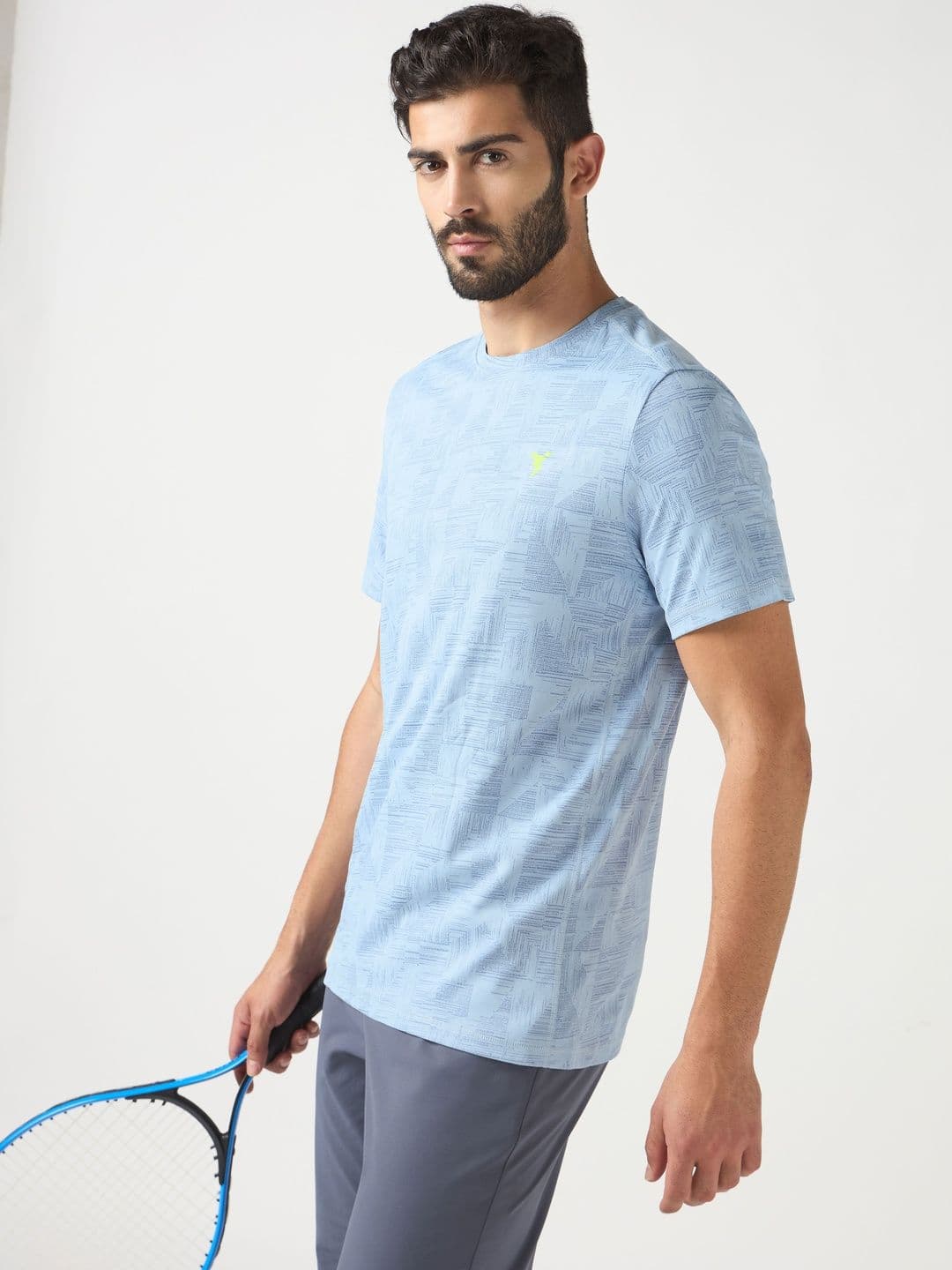 Technosport Men Printed Anti Static Slim Fit T-shirt - view 1