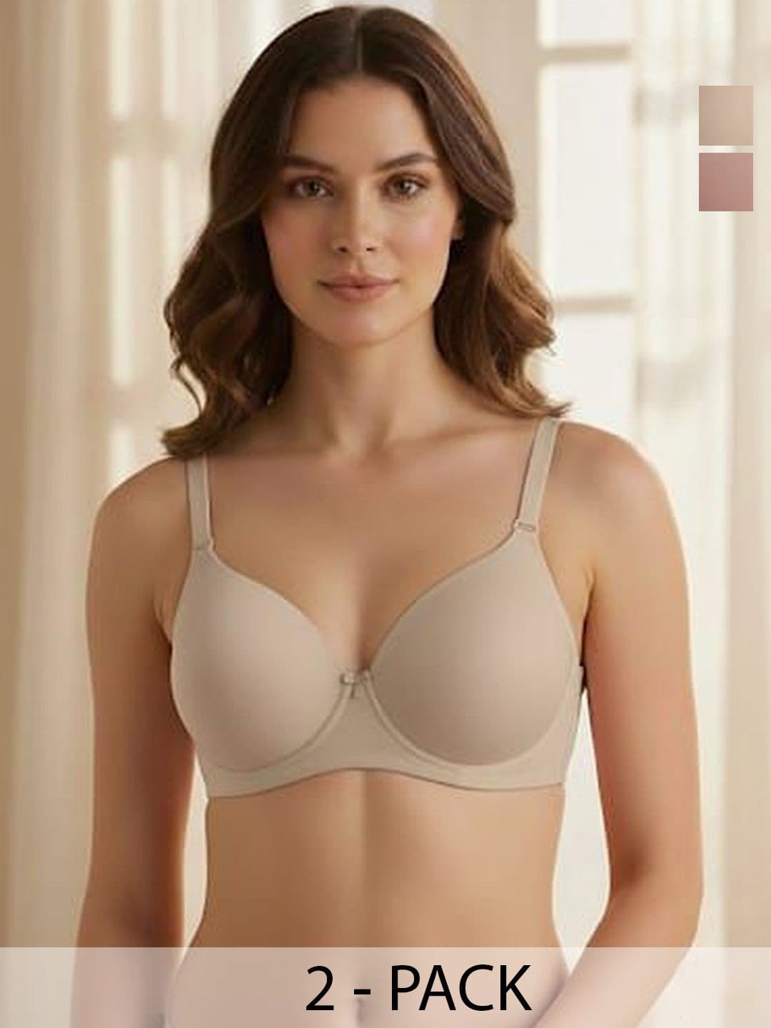 FUNAHME Pack Of 2 Full Coverage Lightly Padded Bras - view 1