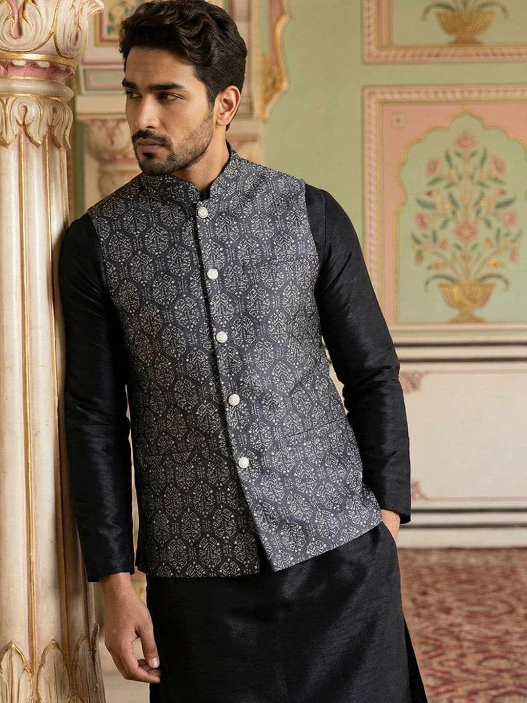Jompers Printed Nehru Jackets - view 1