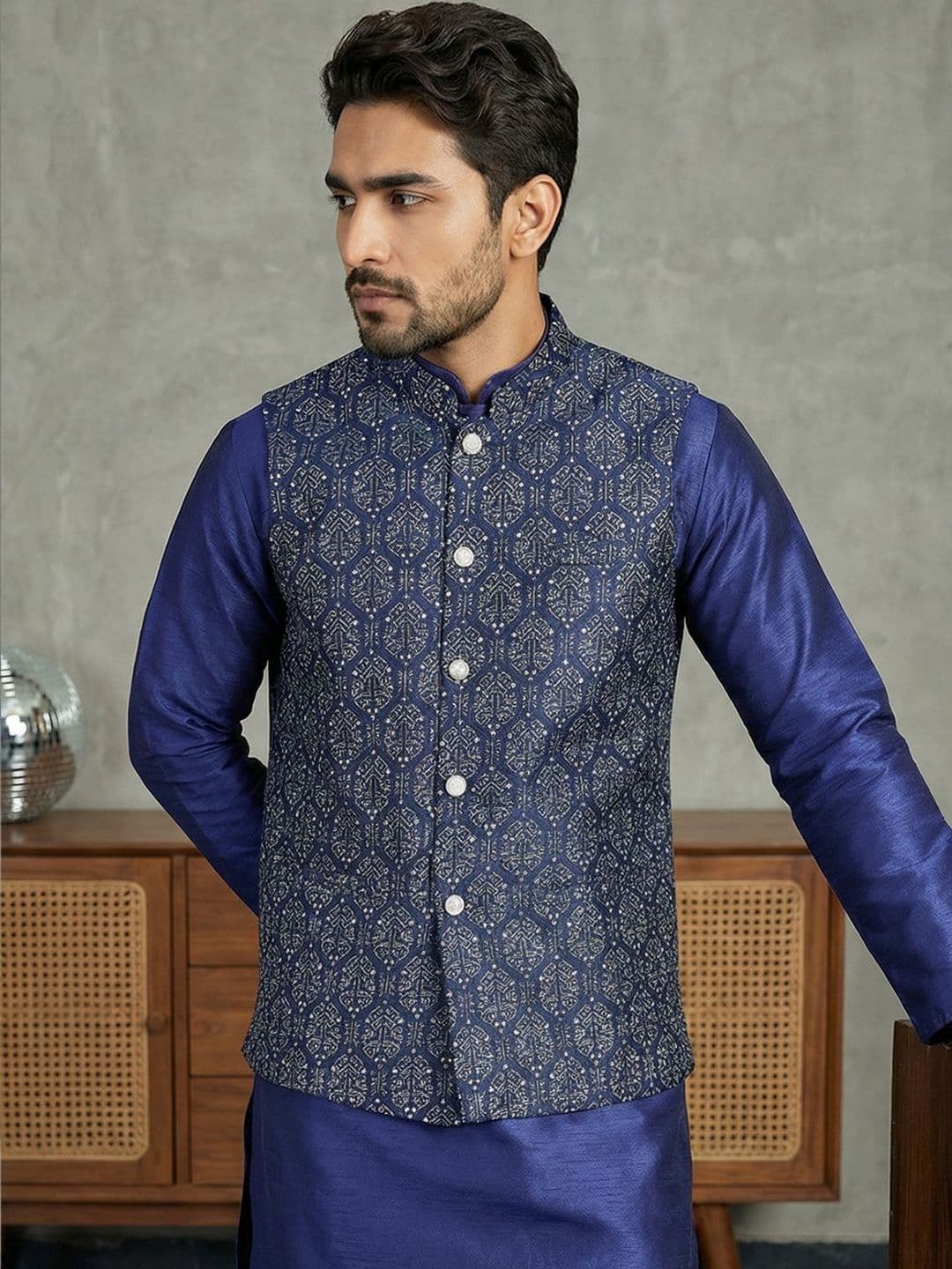 Jompers Printed Nehru Jackets - view 1