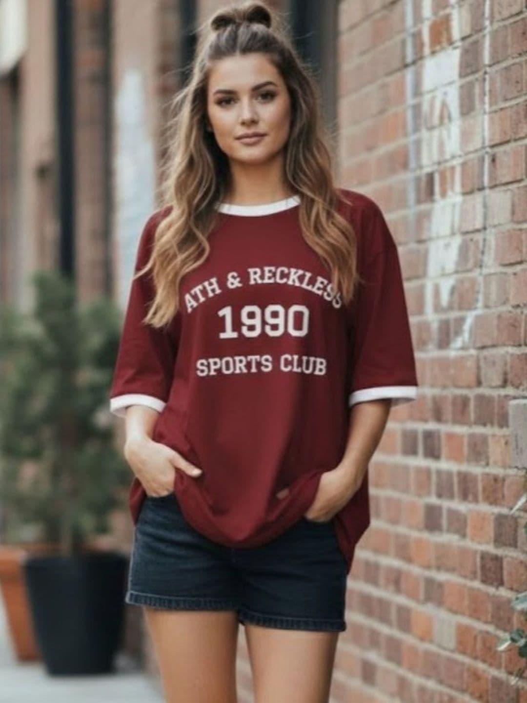 TQH Women Typography Printed T-shirt - view 1