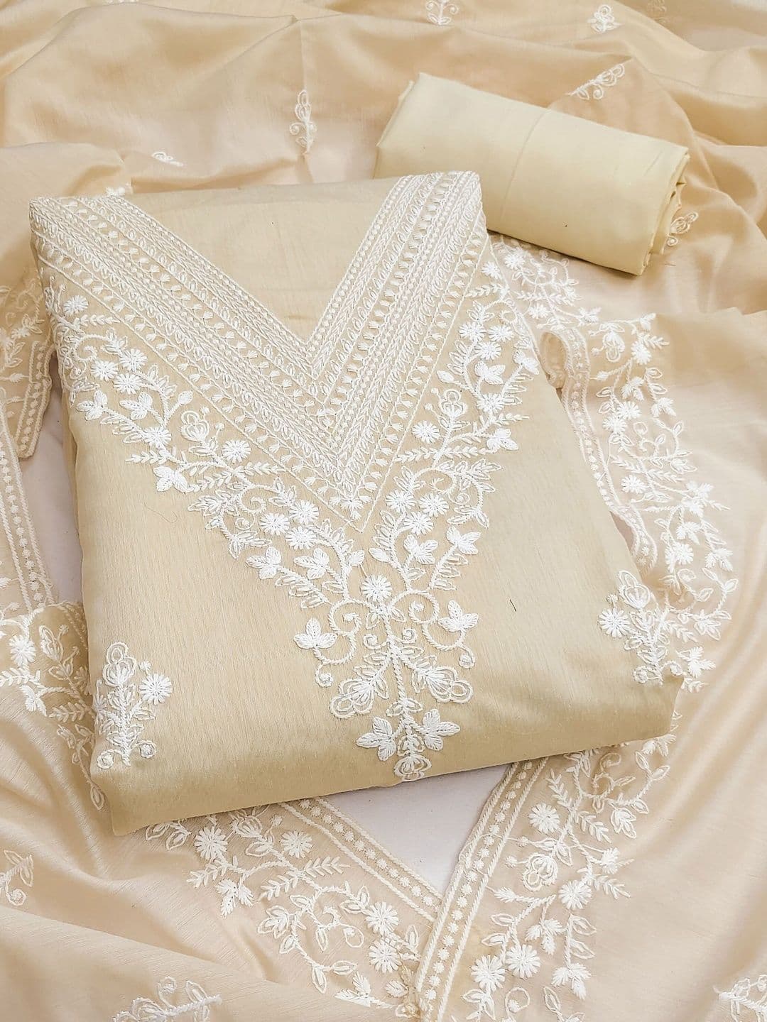 Dhaaga Ghar Embroidered Pure Cotton Unstitched Dress Material - view 1
