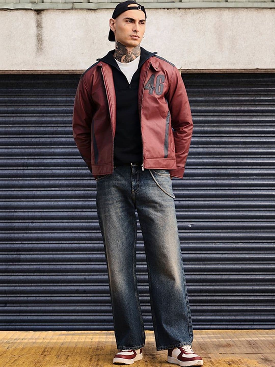 Snitch Maroon Printed Jacket - view 1