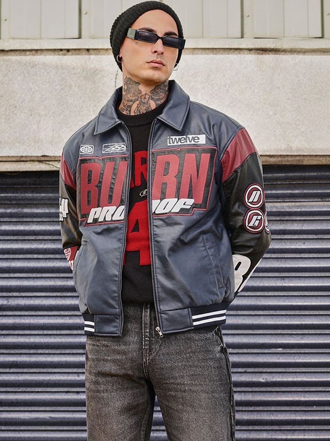 Snitch Navy Printed Jacket - view 1