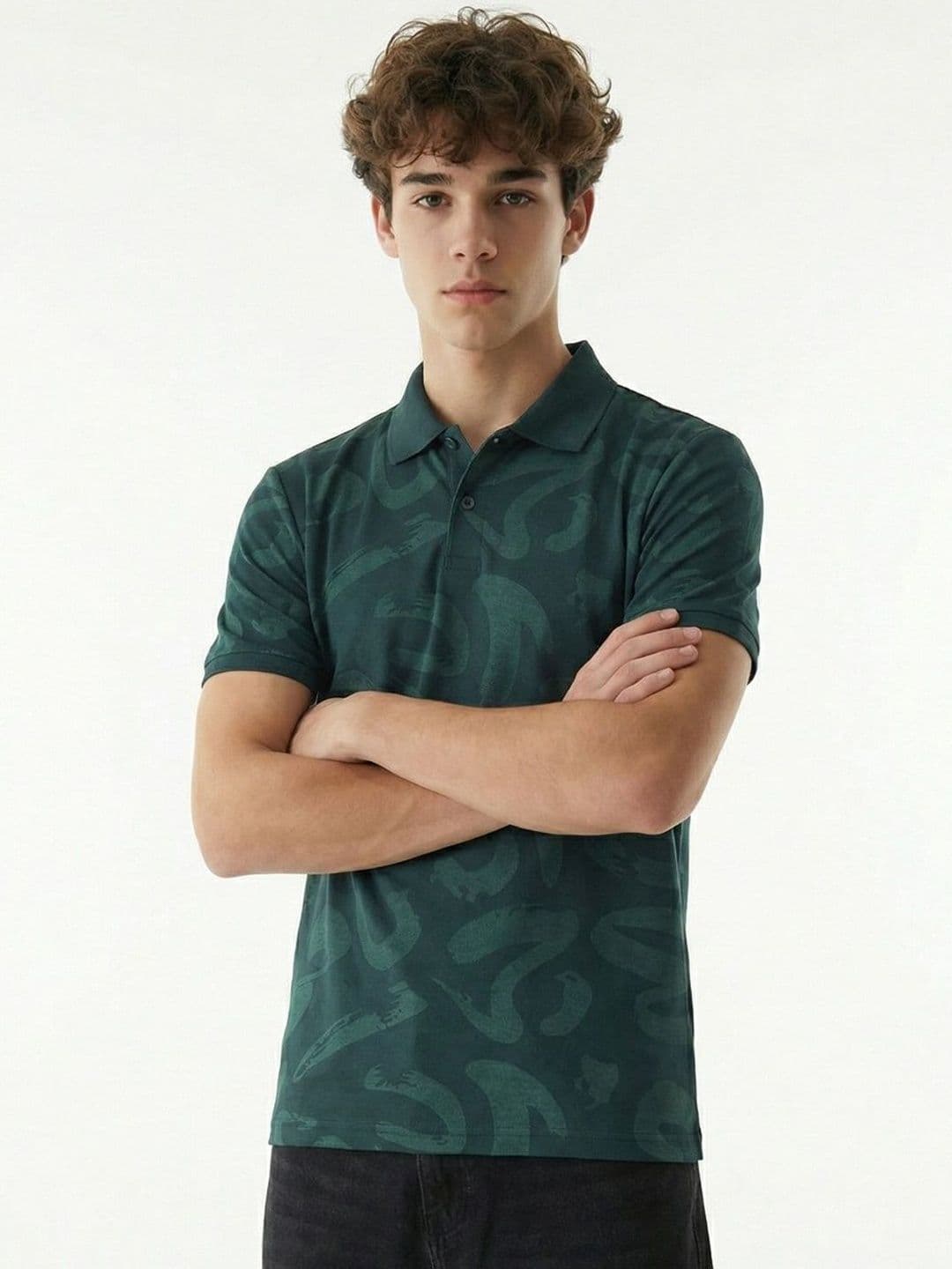 glitchez Men Printed Polo Collar T-shirt - view 1