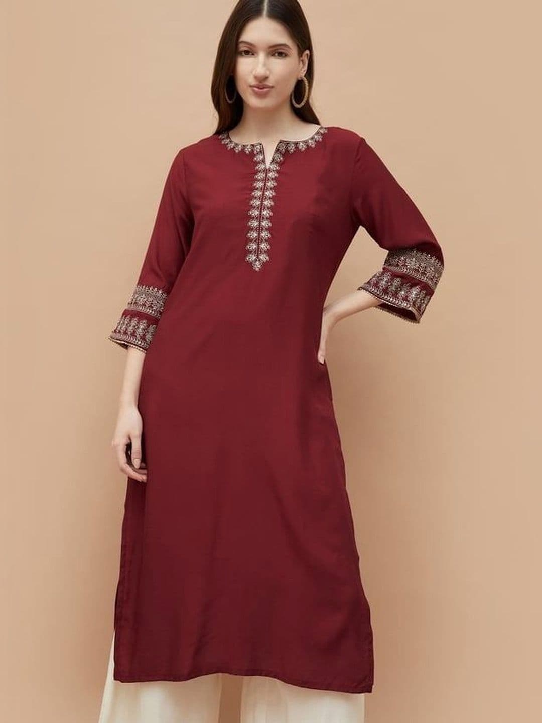 KPF Women Embroidered Floral Kurta - view 1