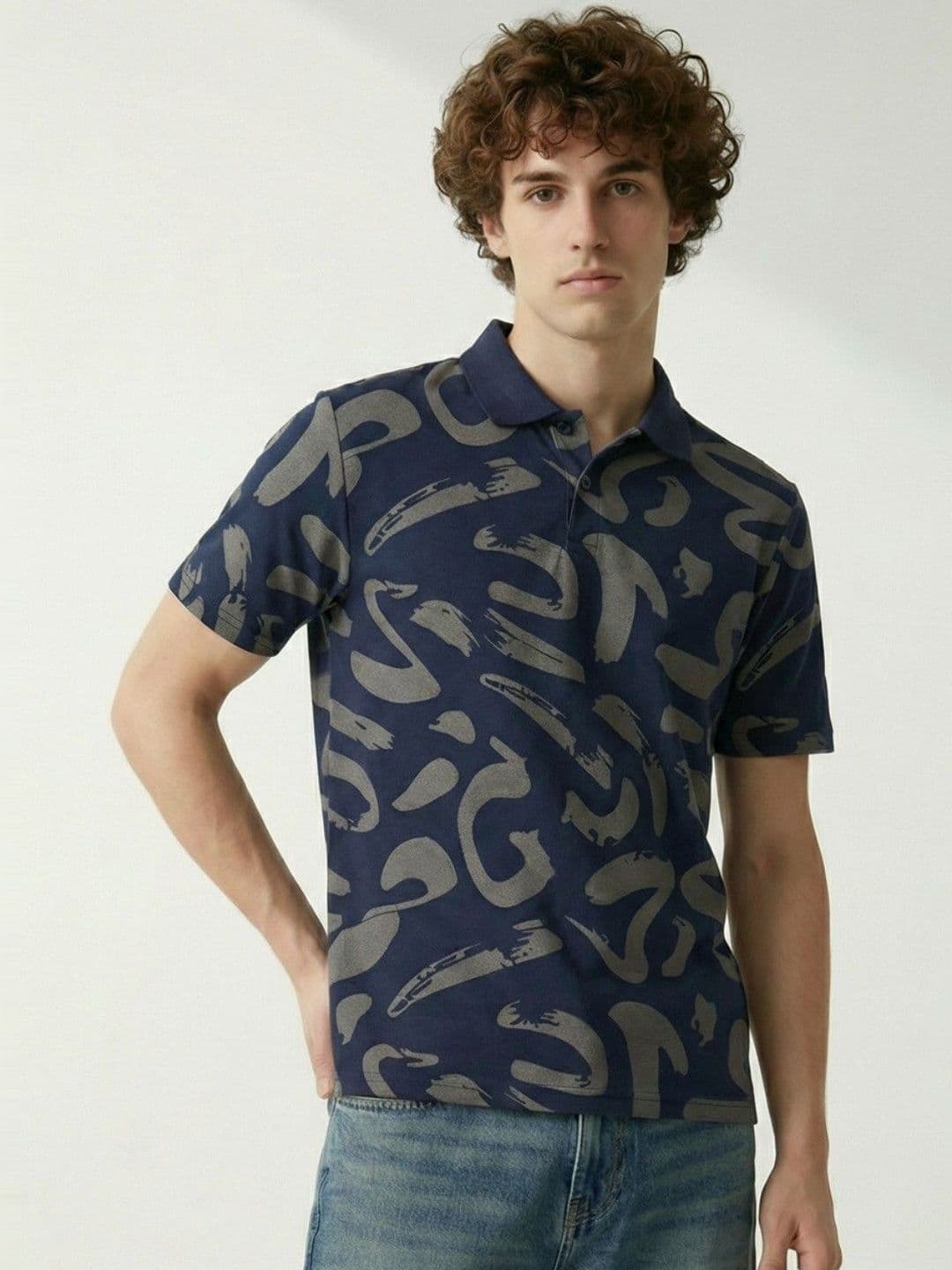 glitchez Men Printed Polo Collar T-shirt - view 1