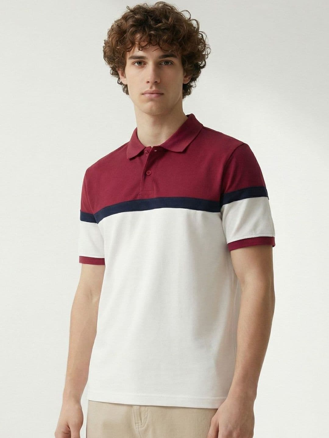 glitchez Men Colourblocked Polo Collar T-shirt - view 1