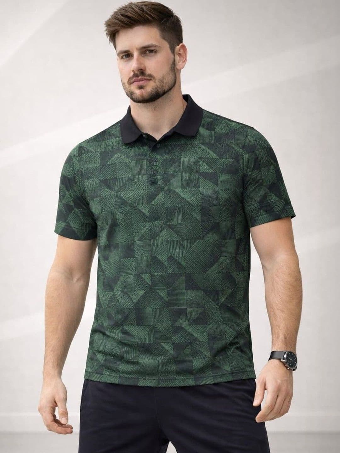 AUSTIEX Men Printed Polo Collar T-shirt - view 1