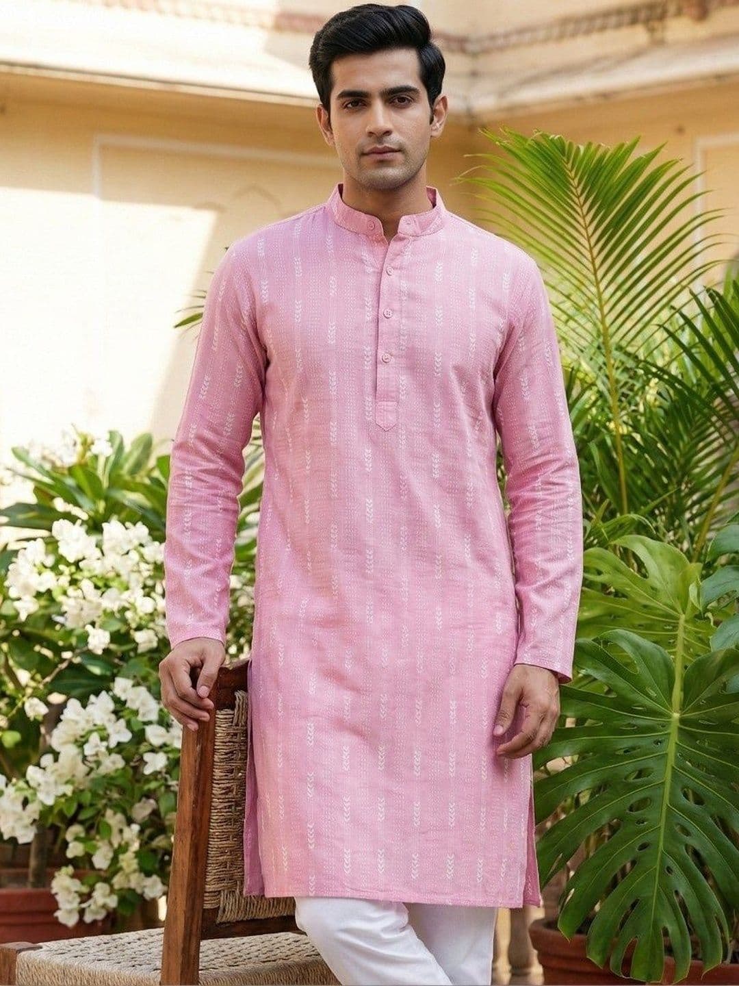 Sypher Boutique Men Printed Khadi Kurta - view 1