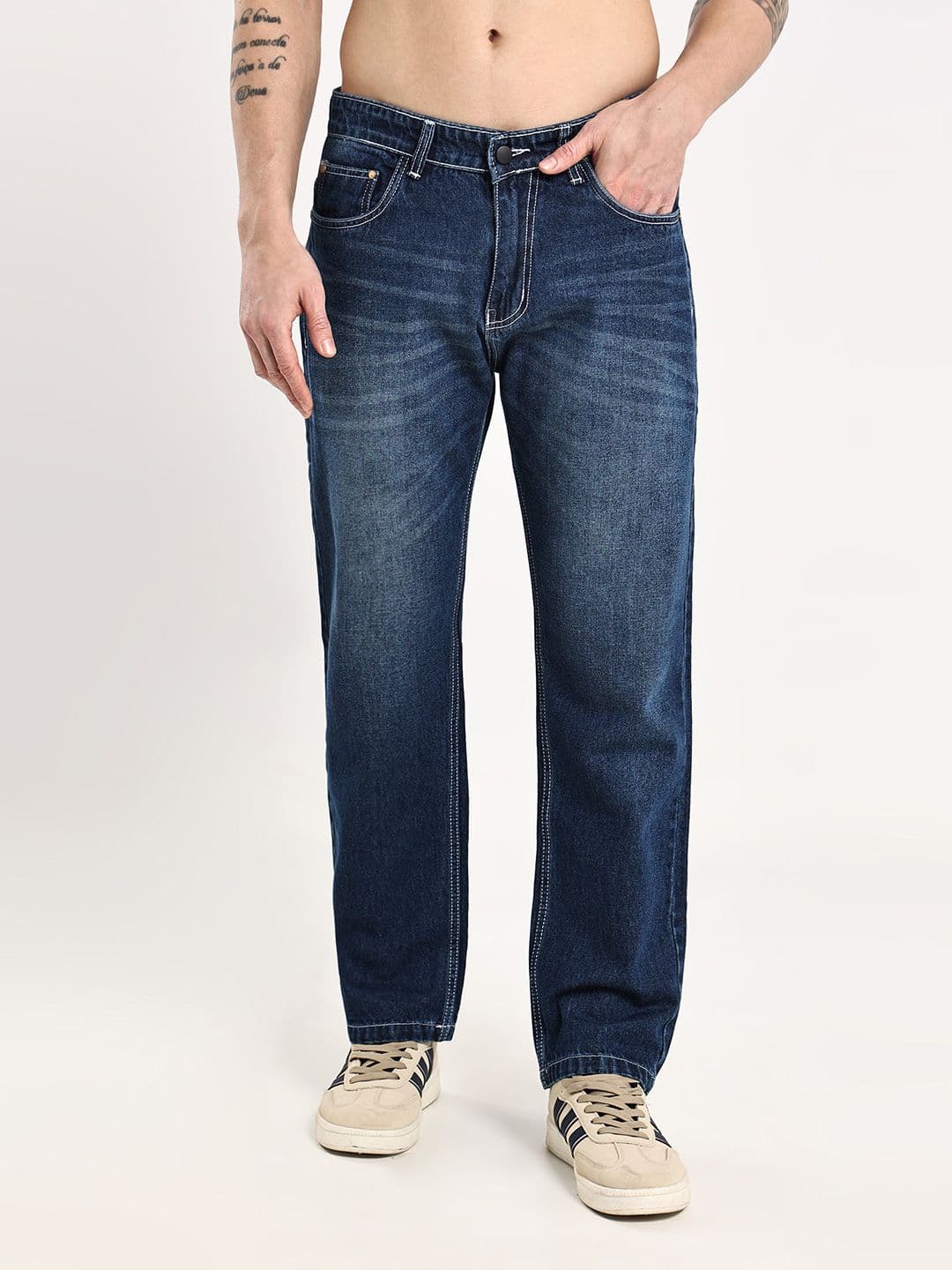 Hence Men Straight Fit Mid-Rise Light Fade Jeans - view 1
