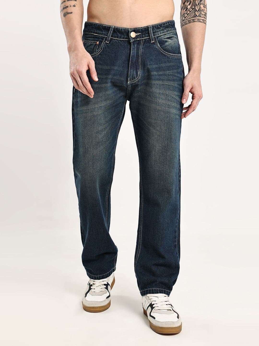 Hence Men Straight Fit Mid-Rise Light Fade Jeans - view 1