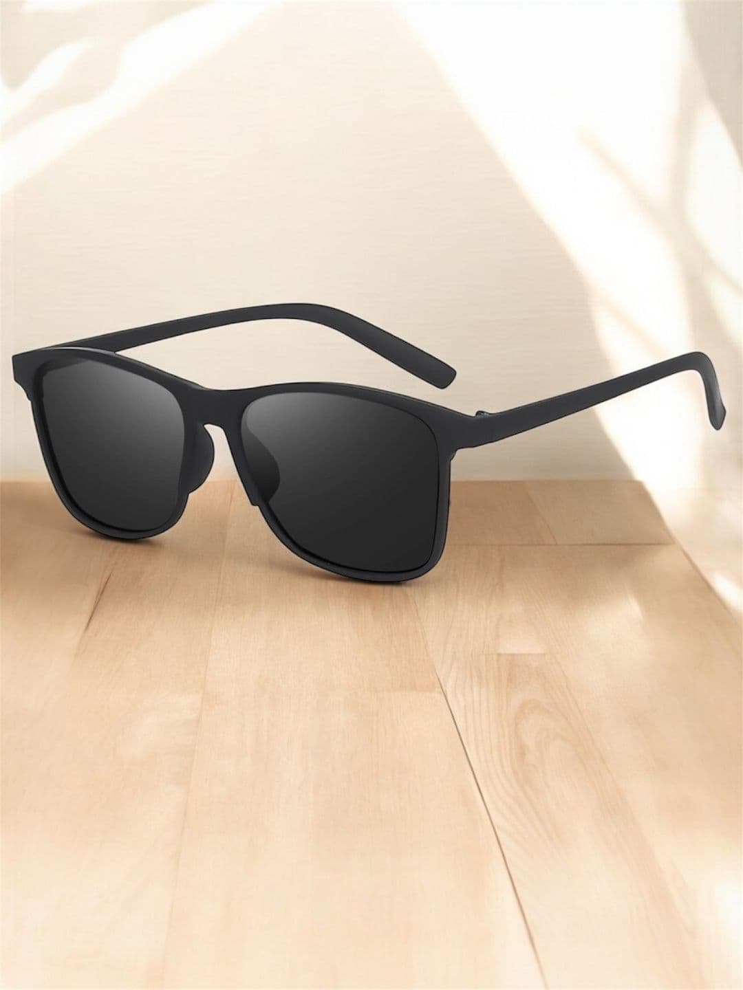 IFLASH Unisex Black Lens & Black Square Sunglasses with - view 1