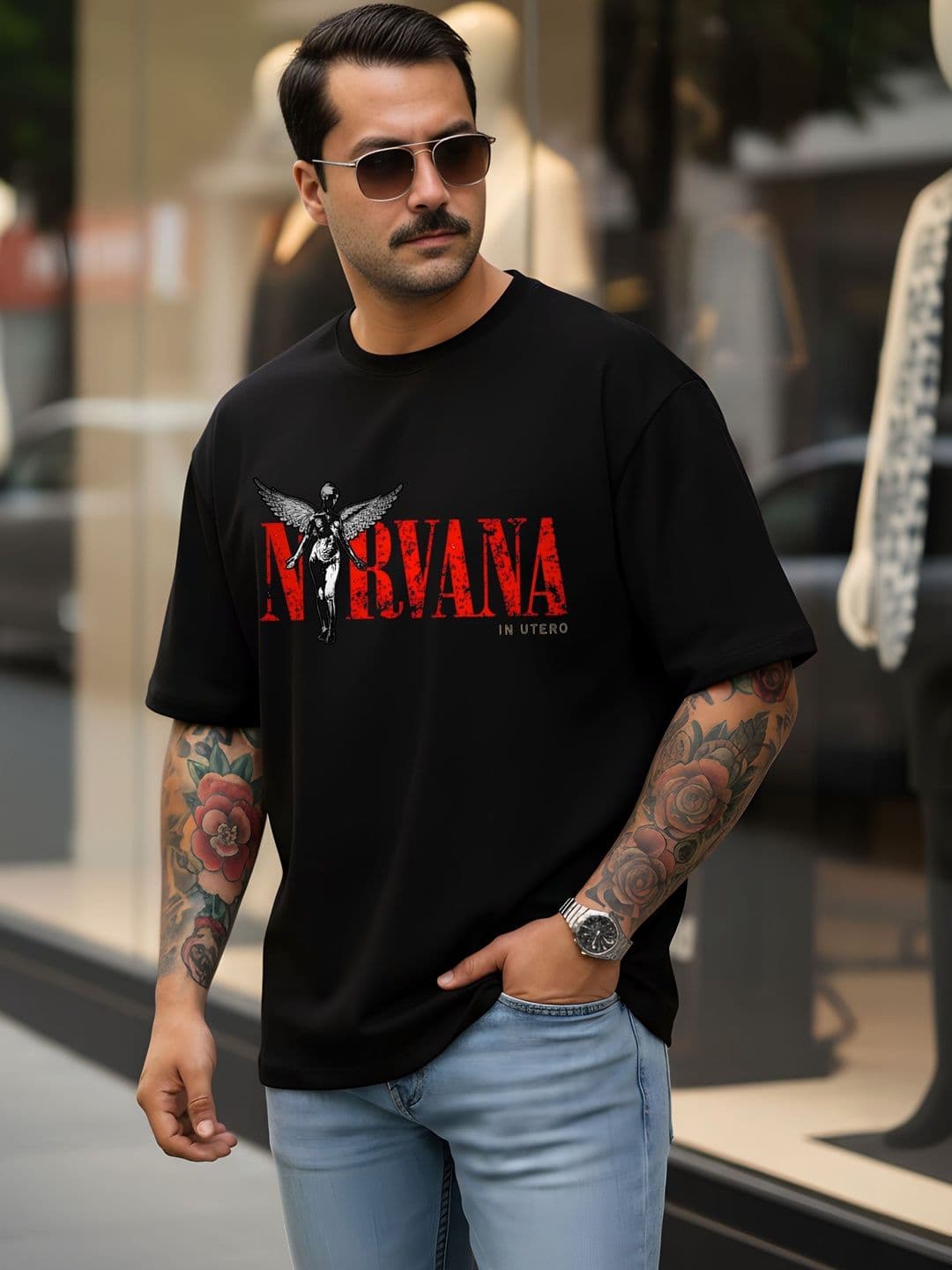 BRATMA Men Printed Drop-Shoulder Sleeves T-shirt - view 1