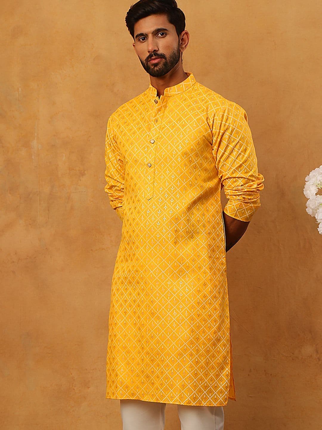 Jompers Men Floral Printed Kurta - view 1