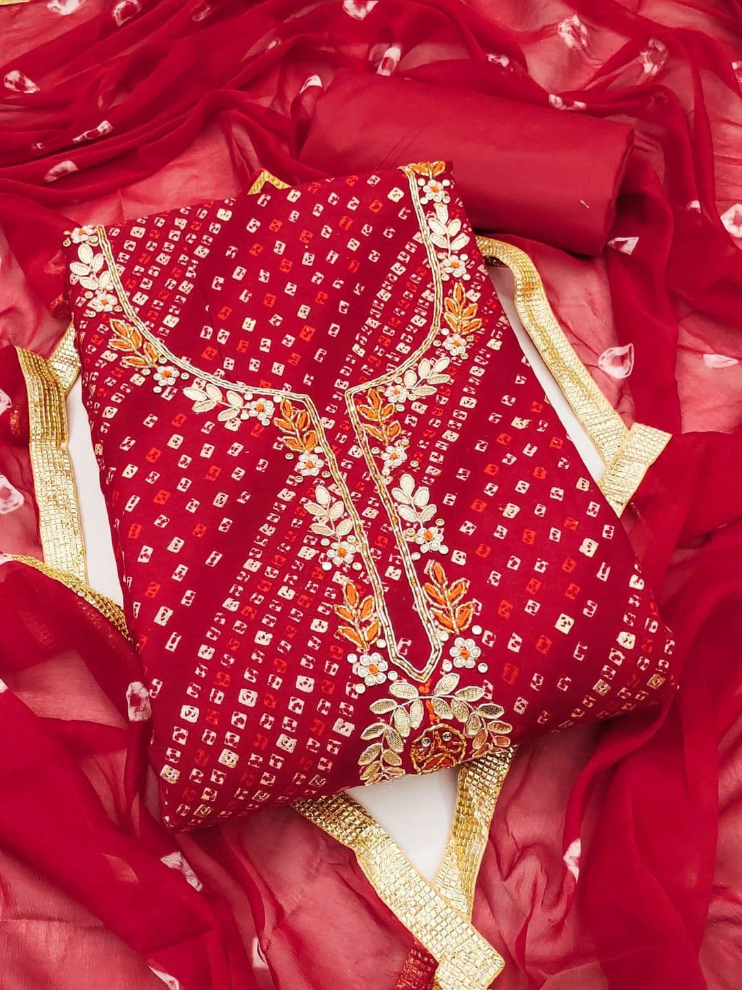 Dhaaga Ghar Embroidered Pure Cotton Unstitched Dress Material - view 1