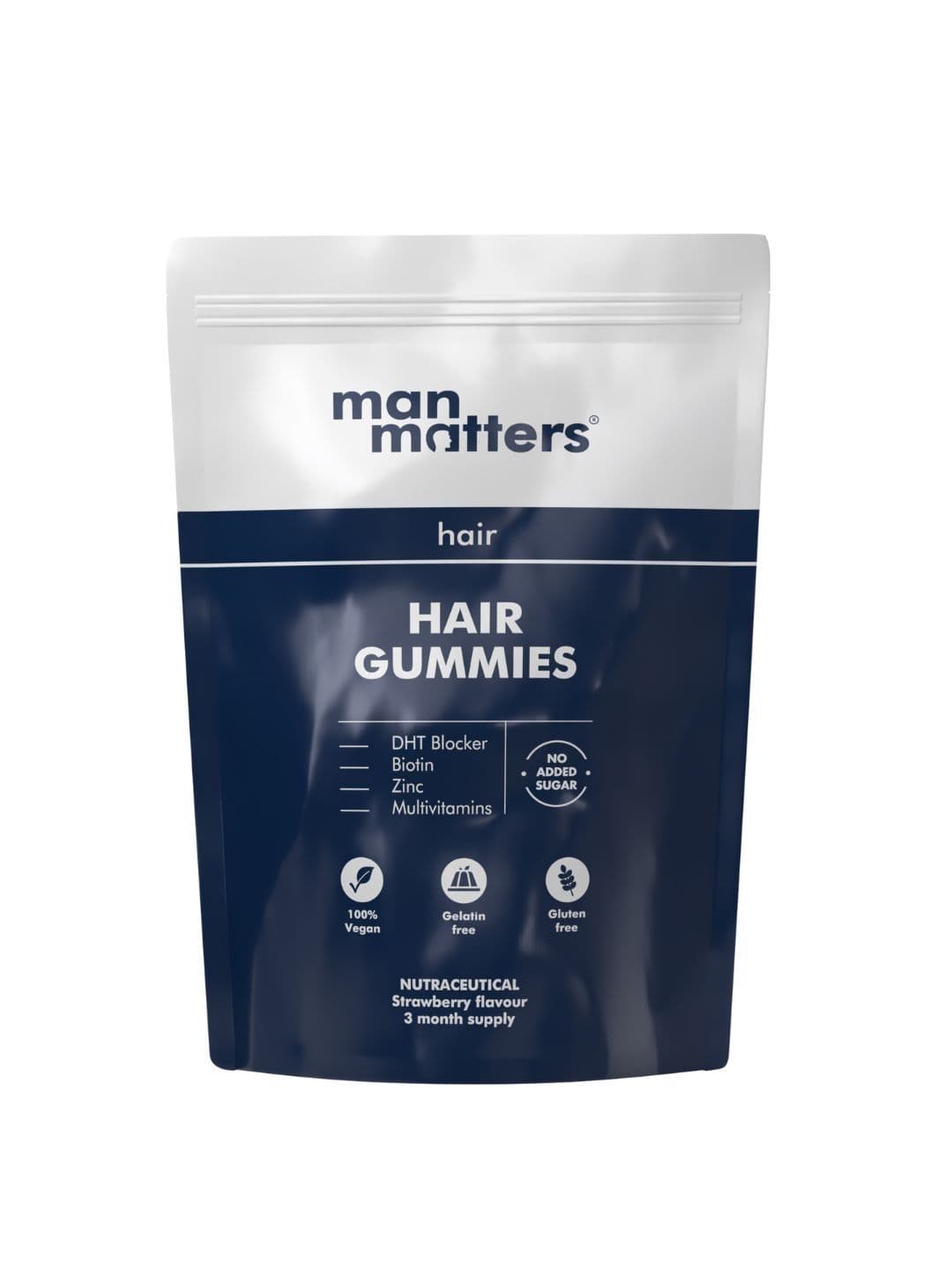 Man Matters Biotin Hair Gummies- 90 Gummies- Strawberry Flavor - view 1