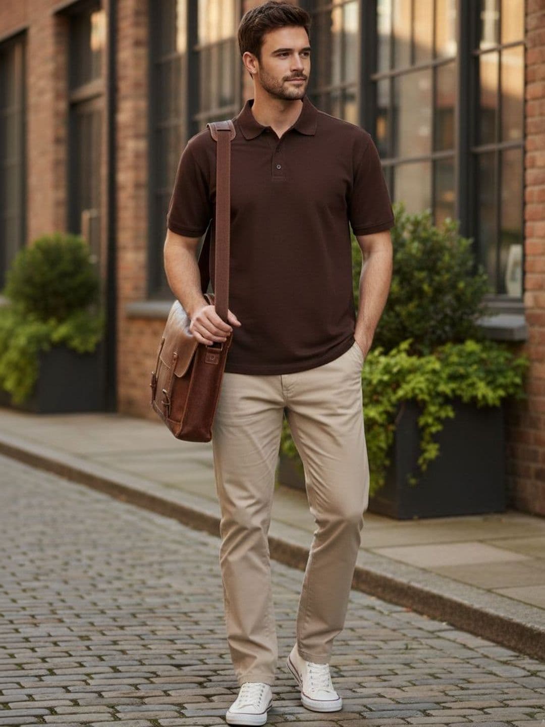 Davno Men Polo Collar T-shirt - view 1