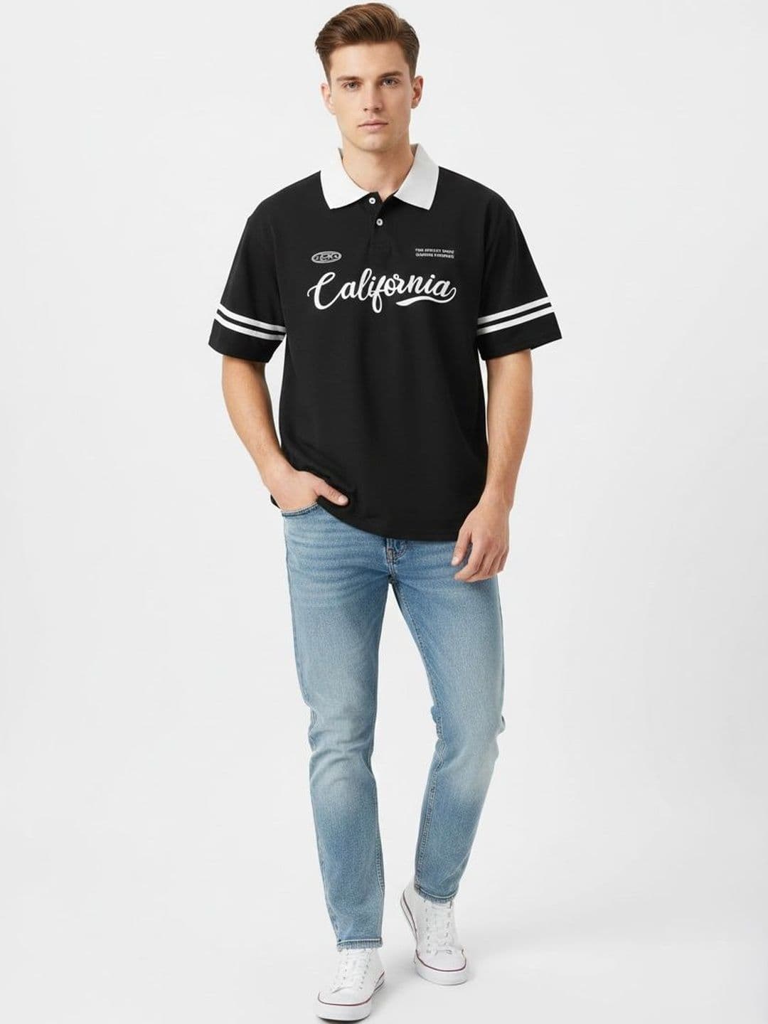 AVEJO Men Typography Printed Polo Collar T-shirt - view 1