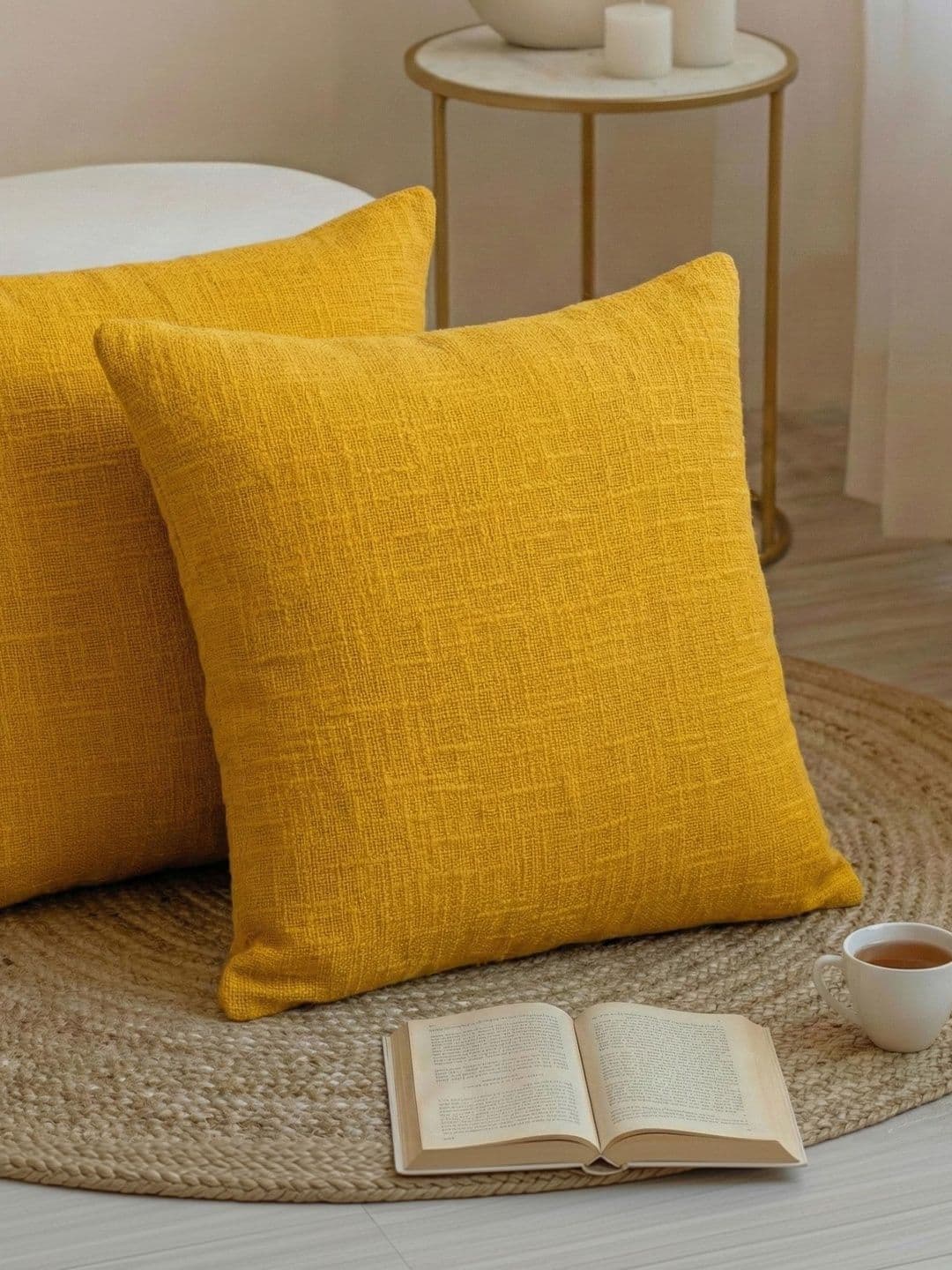 DMAASA Yellow Set of 2 Square Cushion Covers - view 1