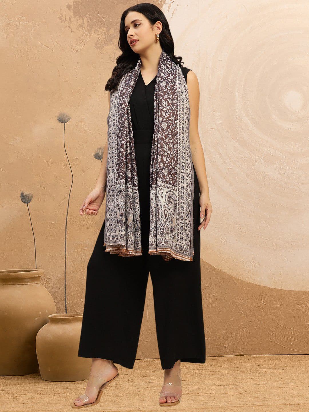WEAVERS VILLA Women Floral Woven Design Shawl - view 1