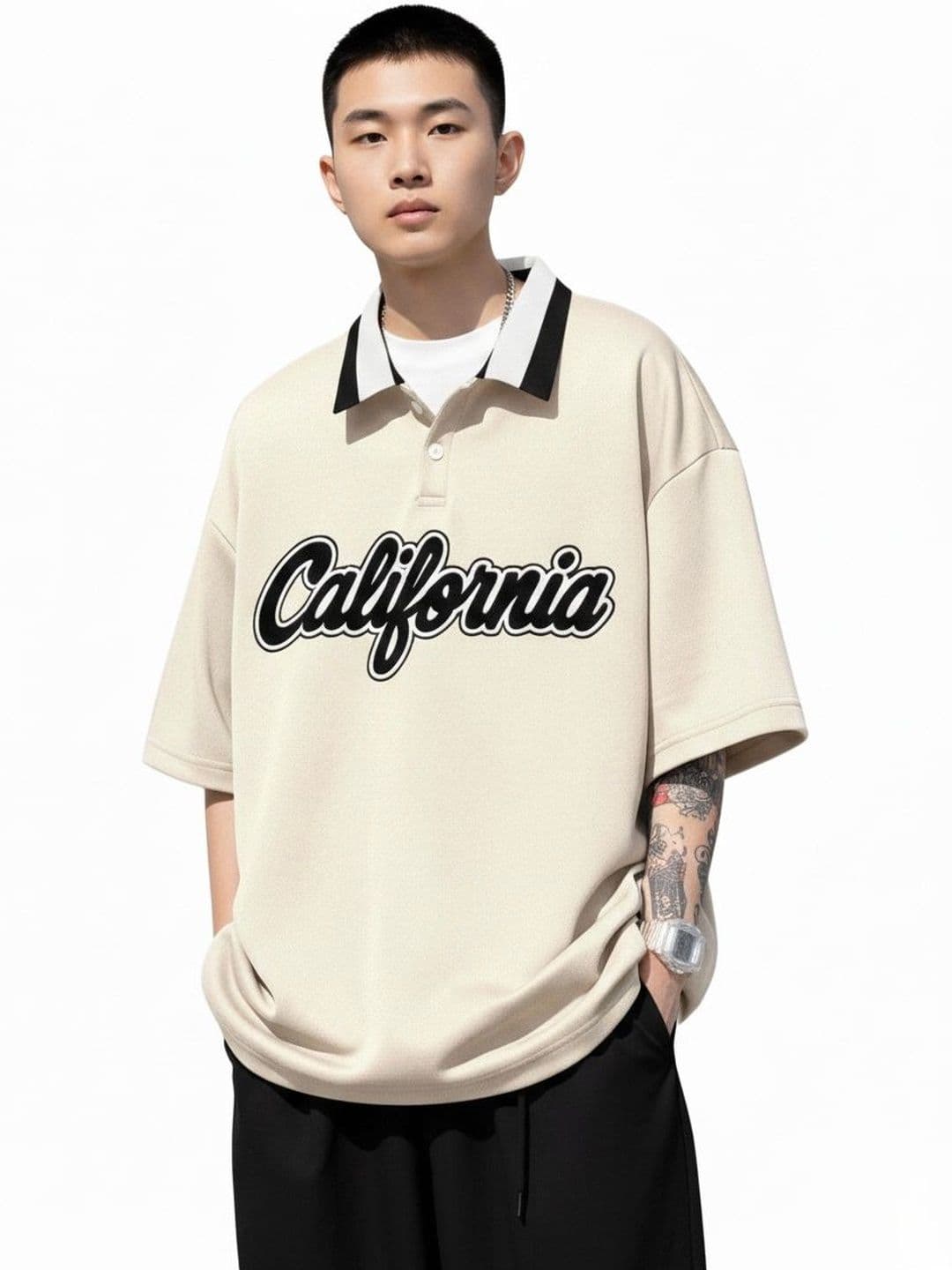 AVEJO Men Typography Printed Polo Collar T-shirt - view 1