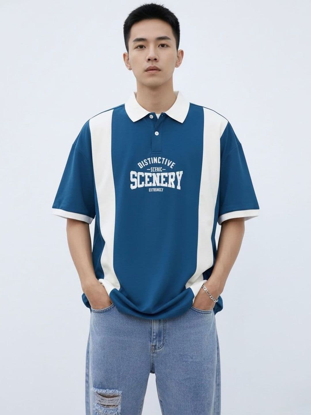 AVEJO Men Typography Colourblocked Polo Collar T-shirt - view 1