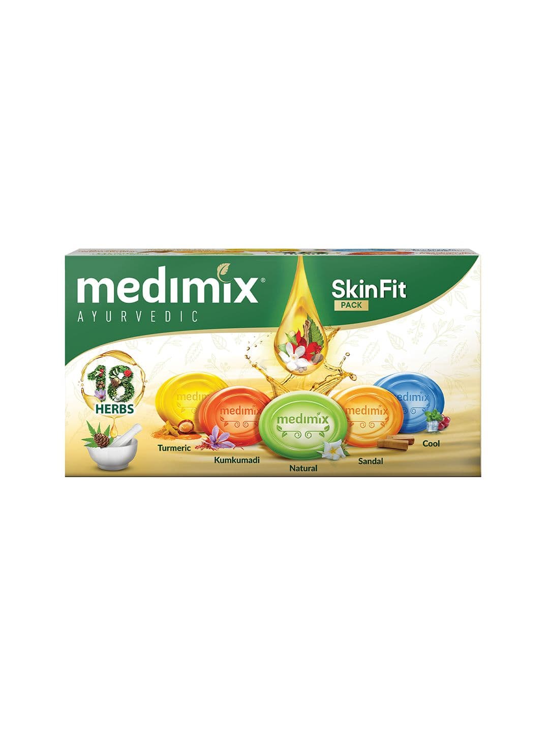 medimix AYURVEDIC 5-Pcs Skin Fit Assorted Soap Pack - 125 g each - view 1