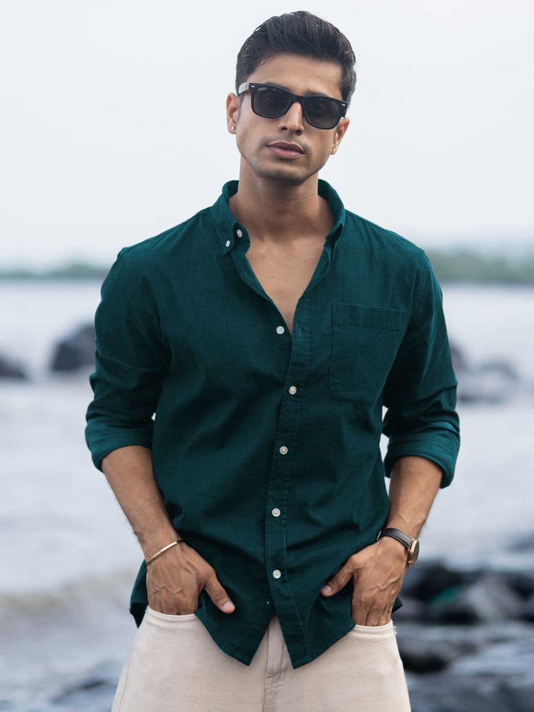 Powerlook Corduroy Buttondown Cotton Long Sleeves Shirt - view 1