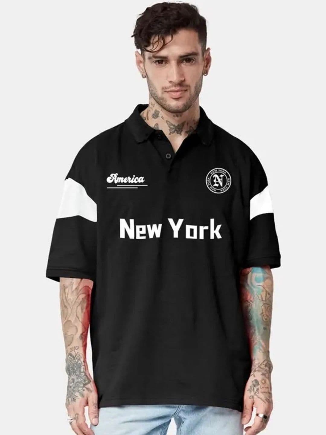 AVEJO Men Typography Printed Polo Collar T-shirt - view 1