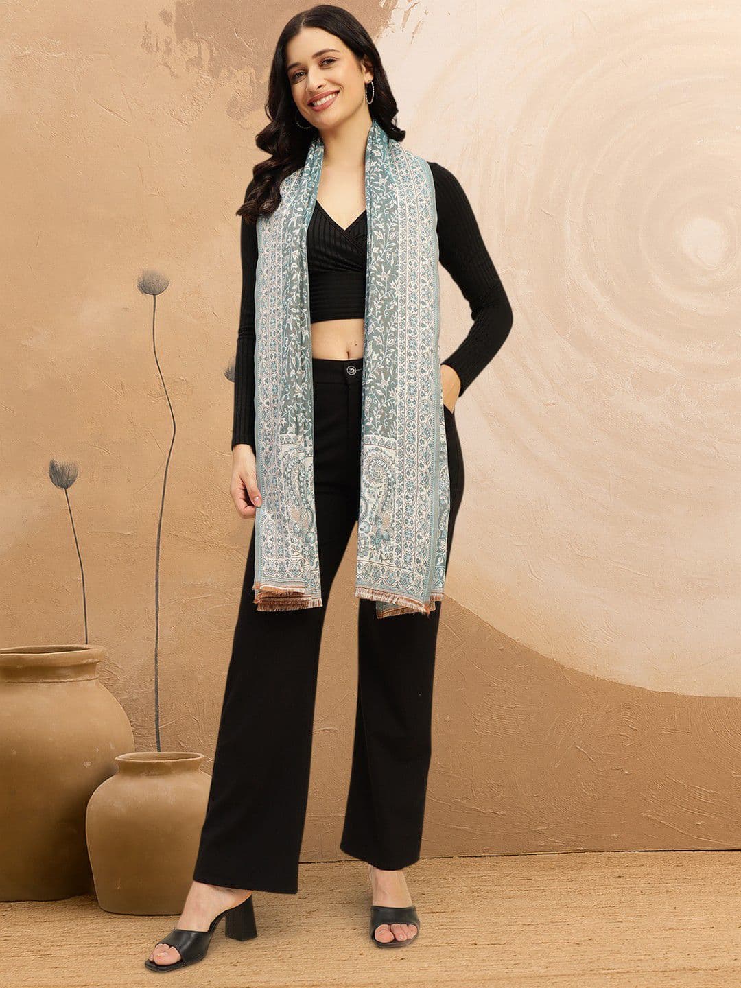 WEAVERS VILLA Women Woven Design Winter Shawl - view 1
