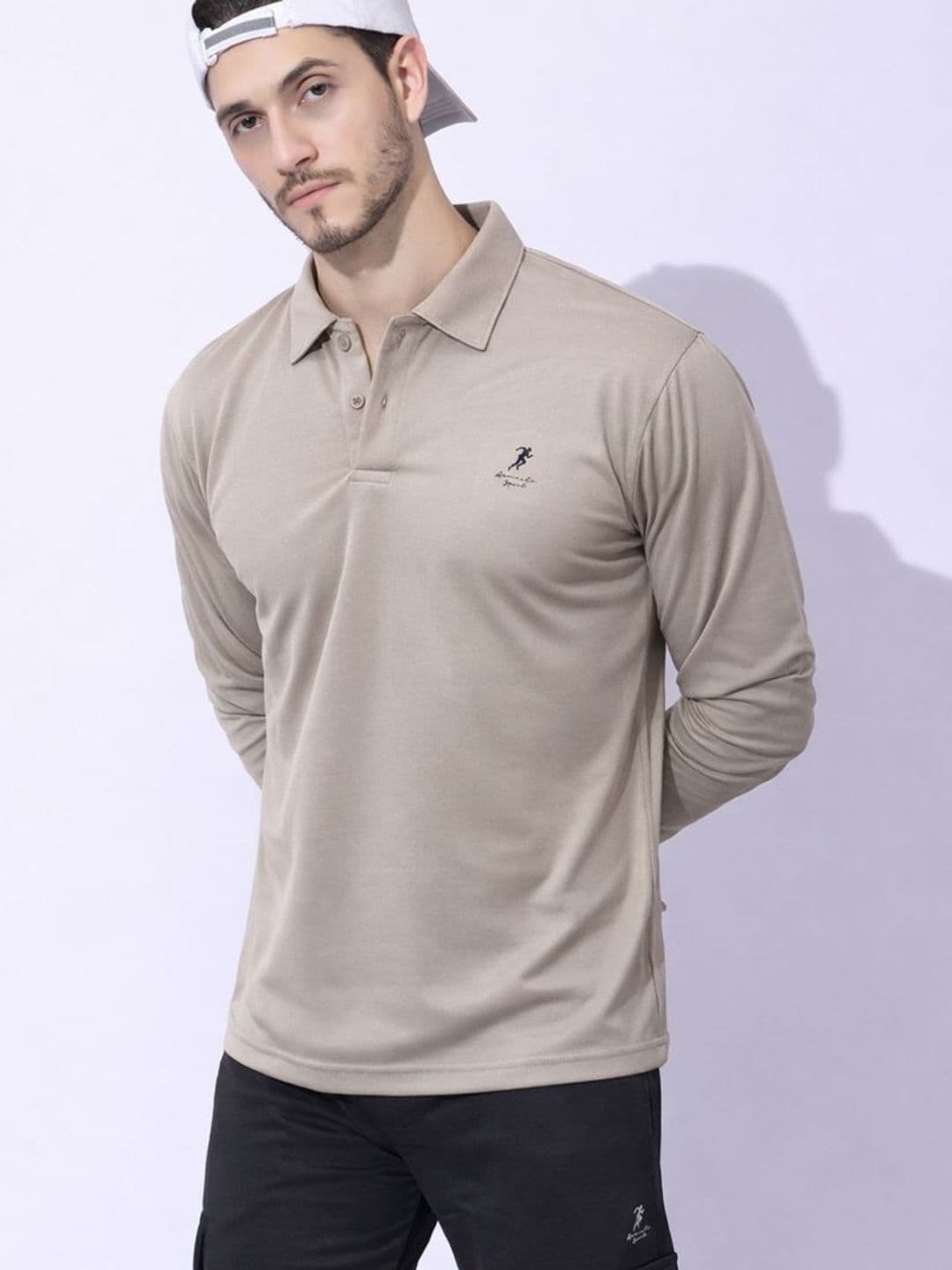 ARMISTO Men Brand Logo Polo Collar Dri-FIT T-shirt - view 1