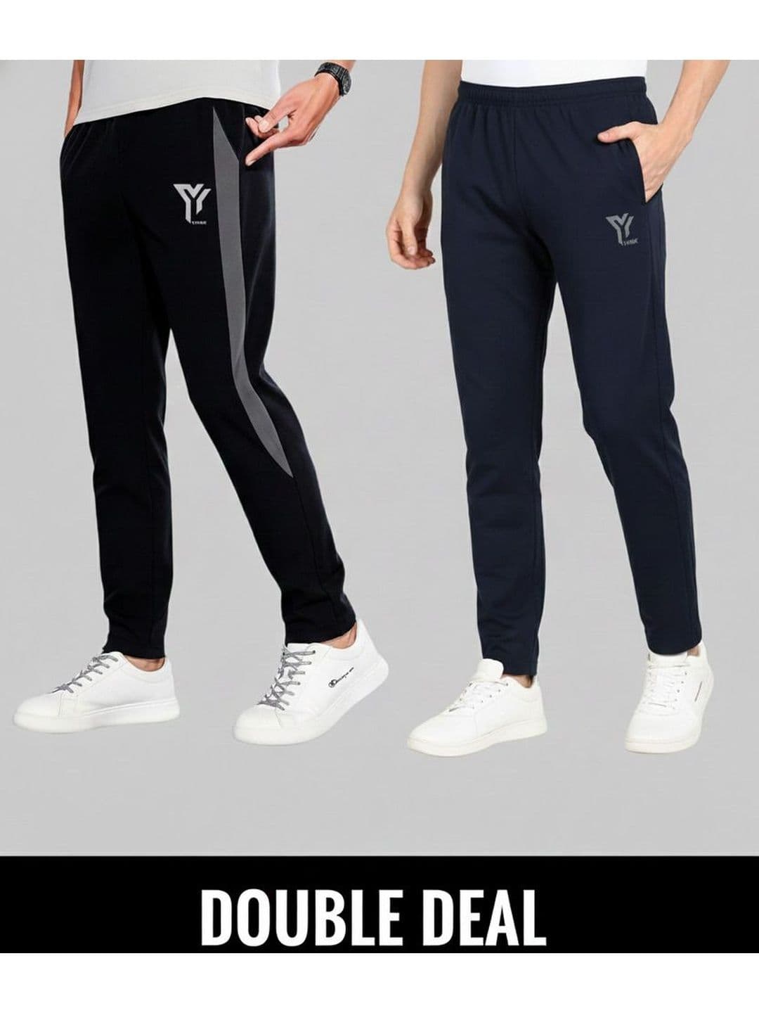 YUNEK Men Pack Of 2 Mid-Rise Track Pants - view 1