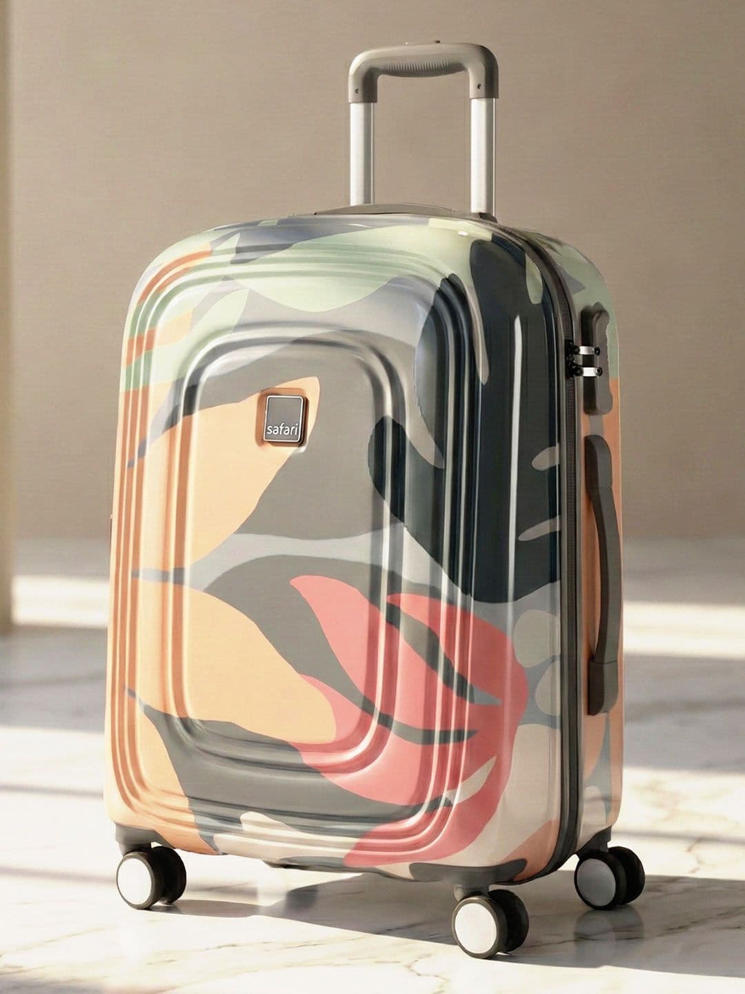 Safari Aurum Printed 8-Wheel Hard-Sided Cabin Trolley Bag - view 1