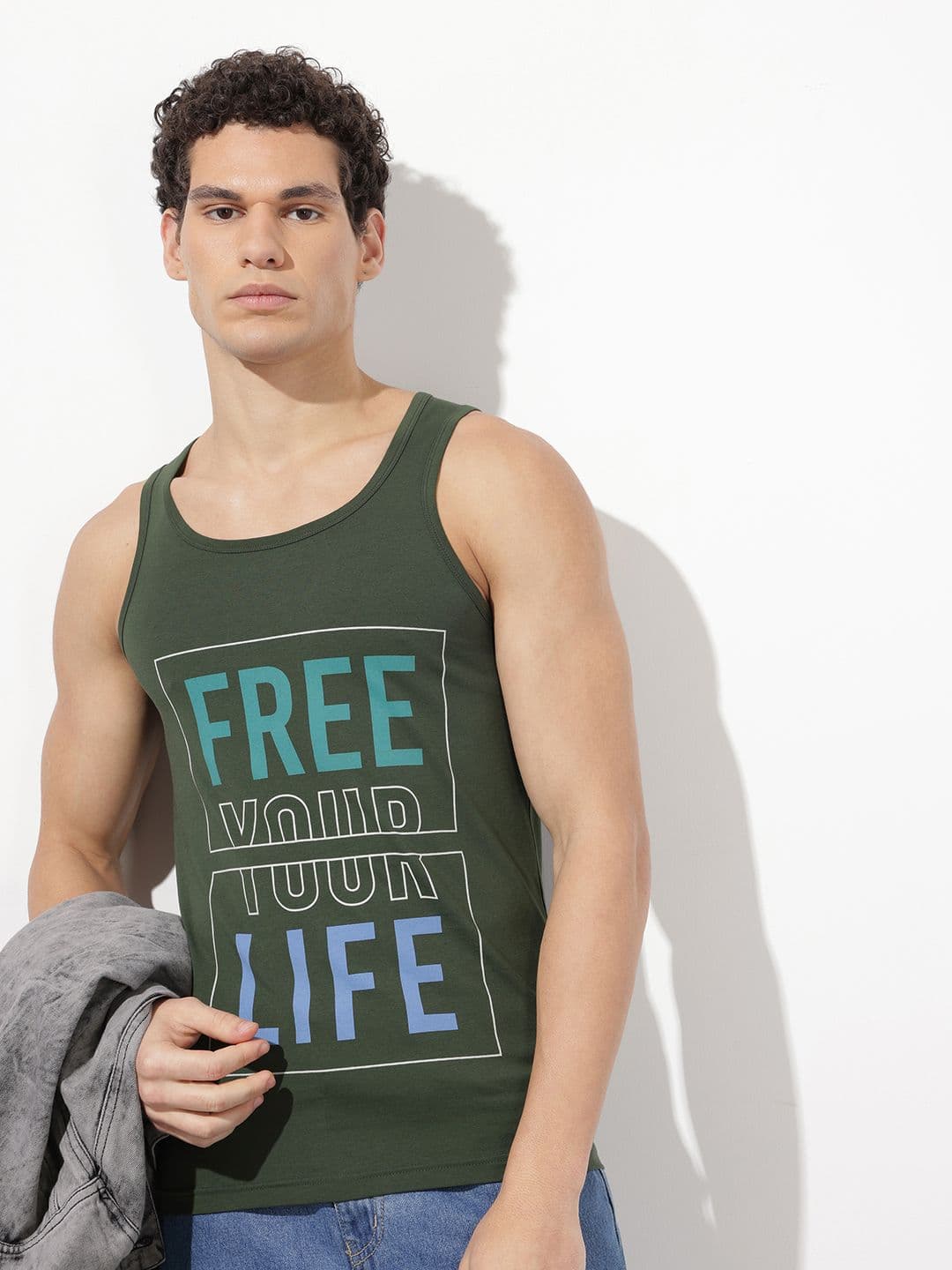 The Roadster Life Co. Typography Printed Scoop Neck Innerwear Vest - view 1