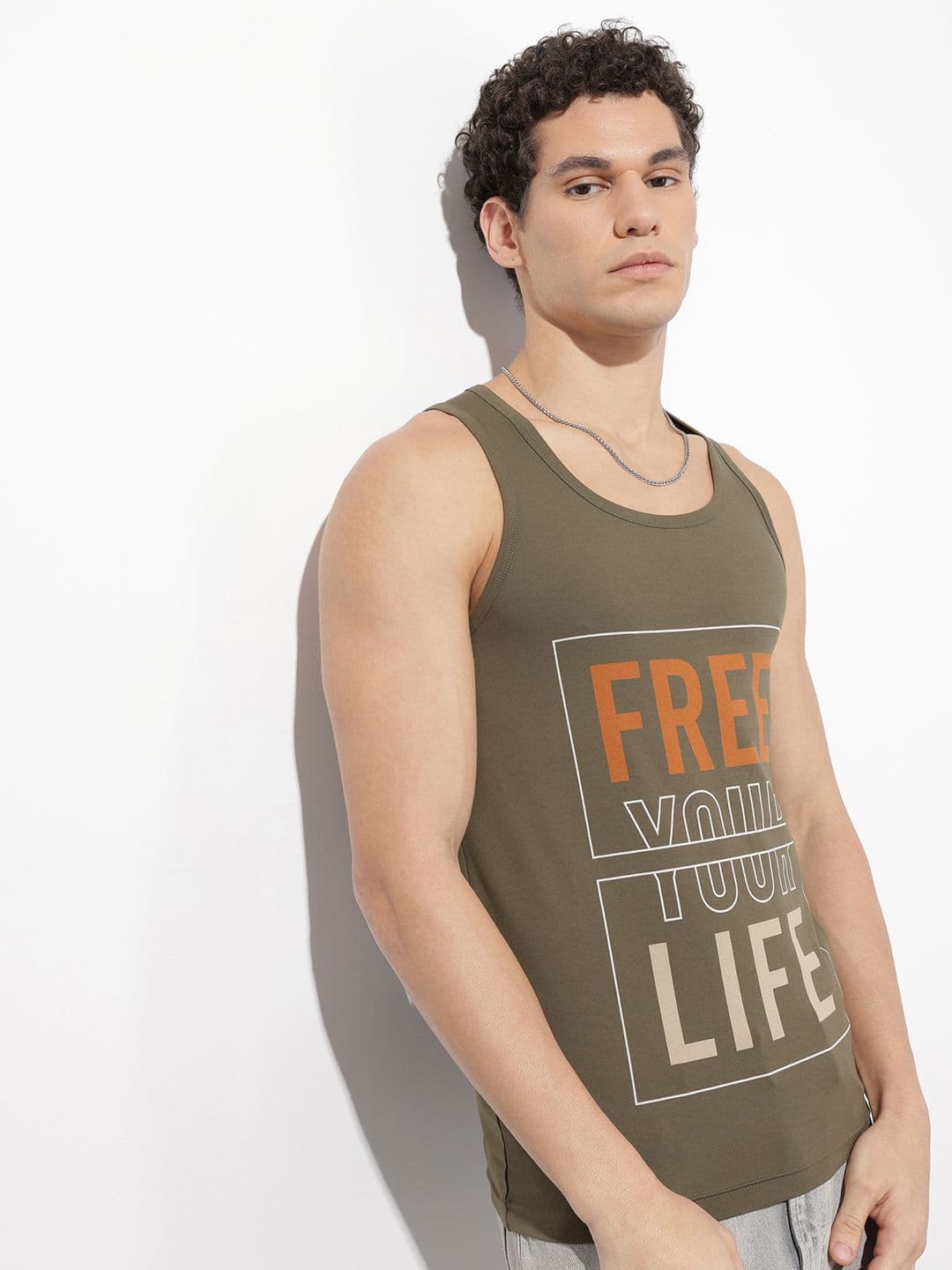 The Roadster Life Co. Typography Printed Scoop Neck Innerwear Vest - view 1