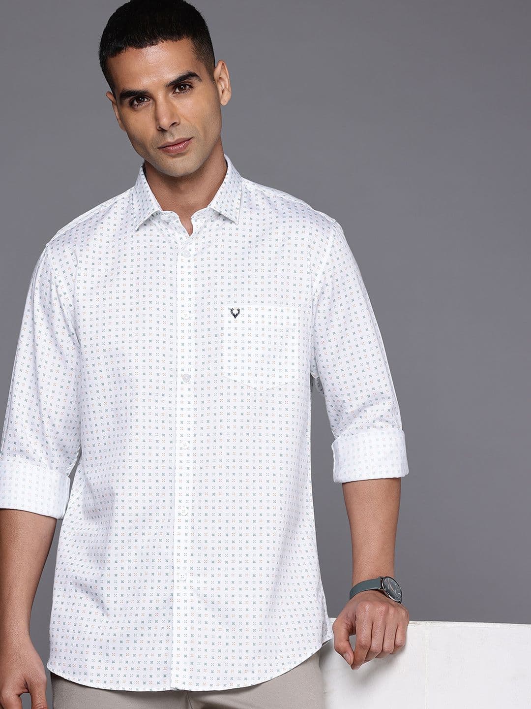 Allen Solly Sport Fit Geometric Printed Pure Cotton Casual Shirt - view 1