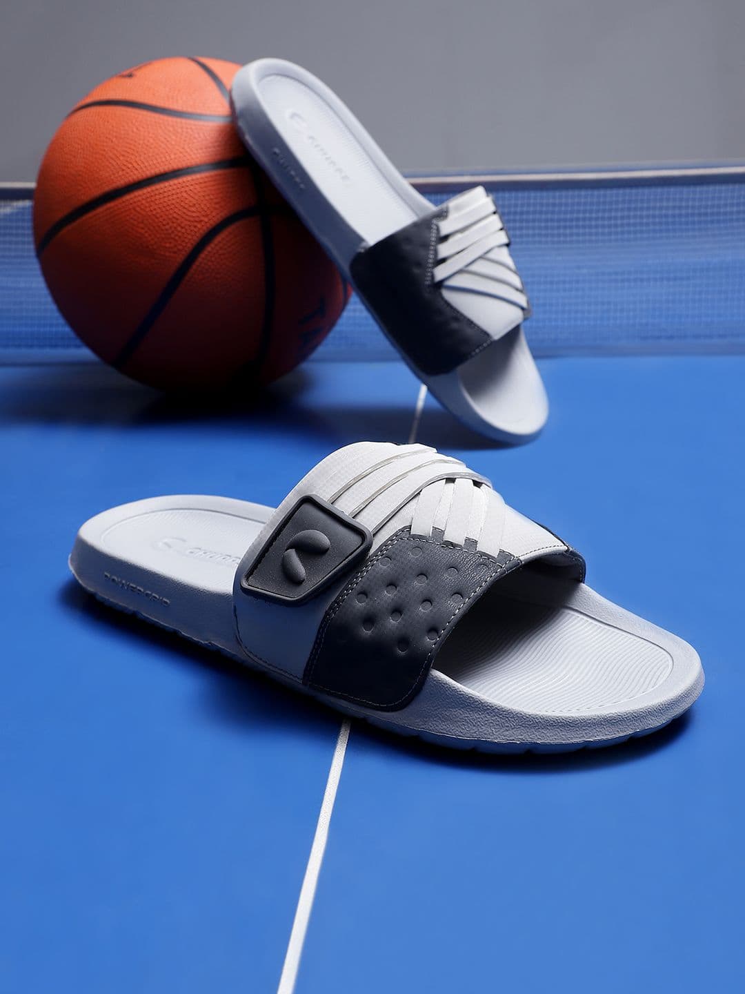 CHUPPS Men Grey Cross Powergrip Orthopedic Sliders - view 1