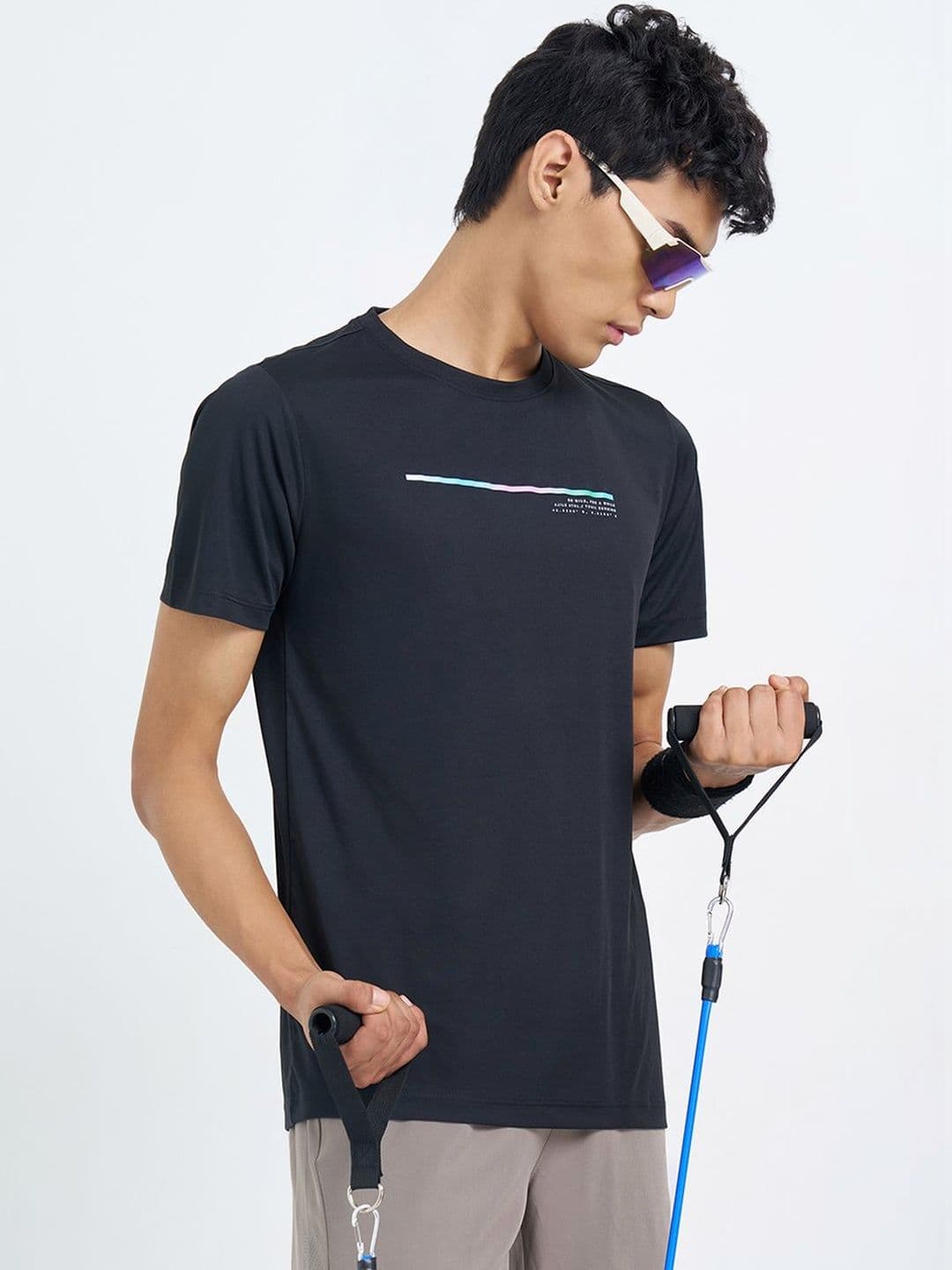 Ajile by Pantaloons Men Typography Printed Slim Fit T-shirt - view 1