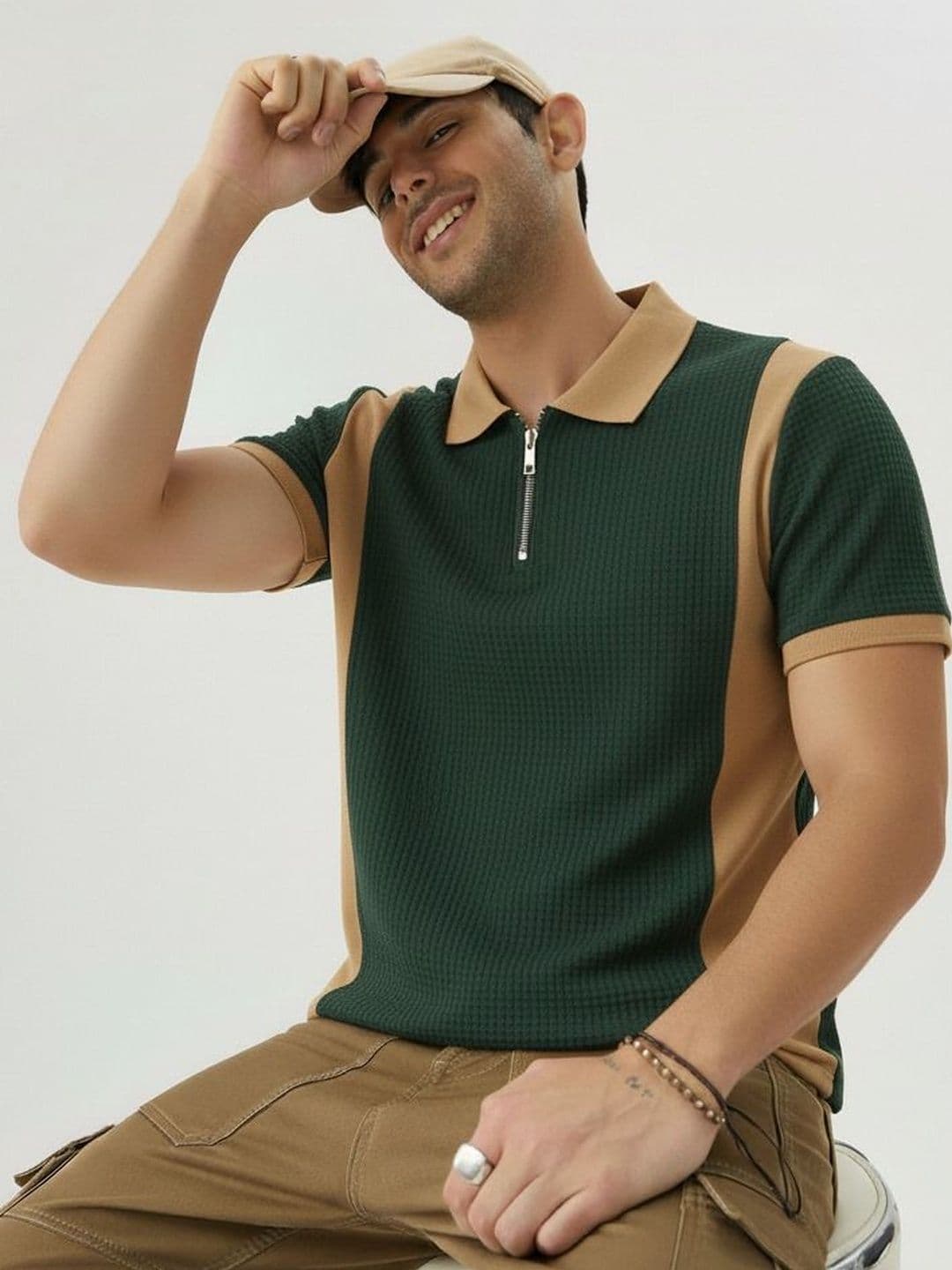 Mobox Men Colourblocked Polo Collar T-shirt - view 1