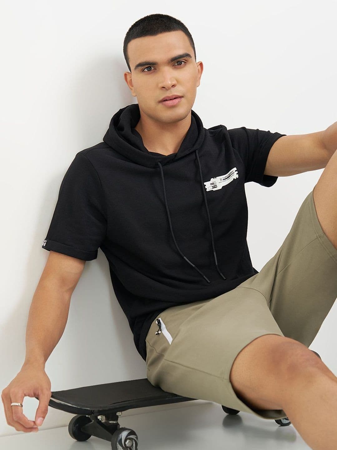 Street 808 by Pantaloons Men Hooded T-shirt - view 1