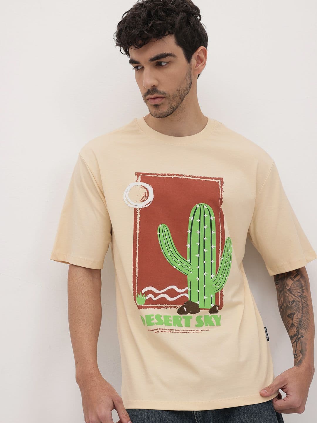 The Roadster Life Co. Graphic Printed Pure Cotton T-shirt - view 1