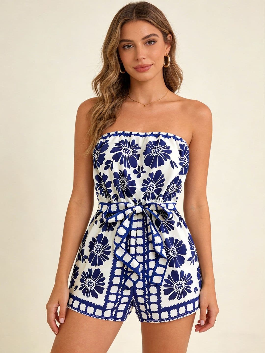 StyleCast x Revolte Strapless Printed Jumpsuit - view 1